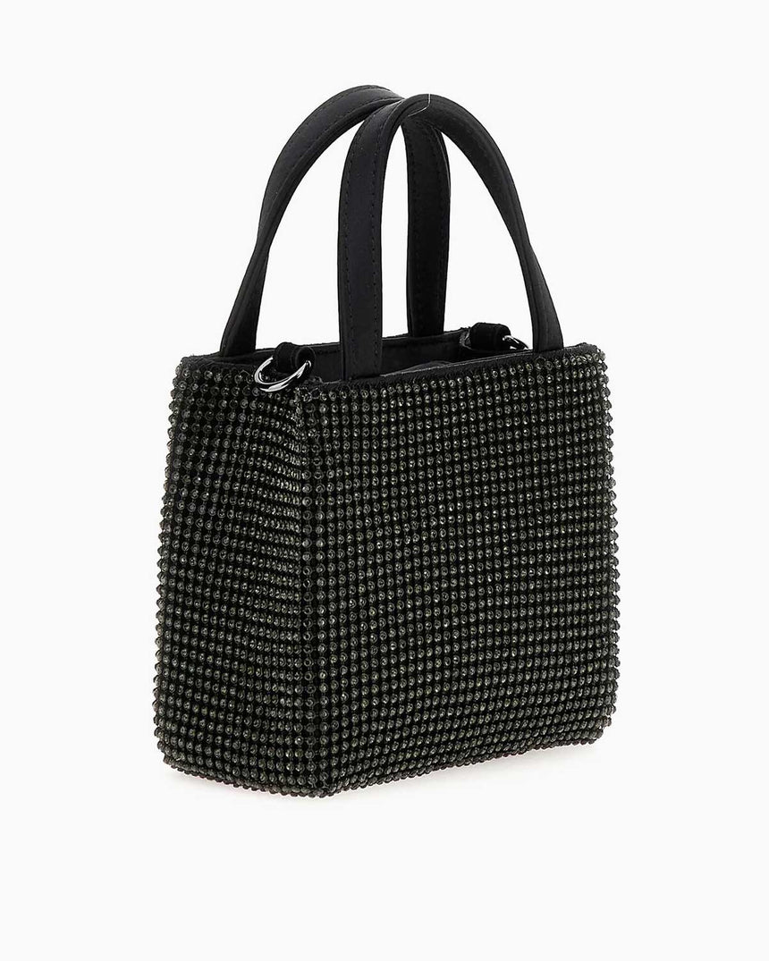 Guess Lua Mini Tote Taşlı El Çantası Black