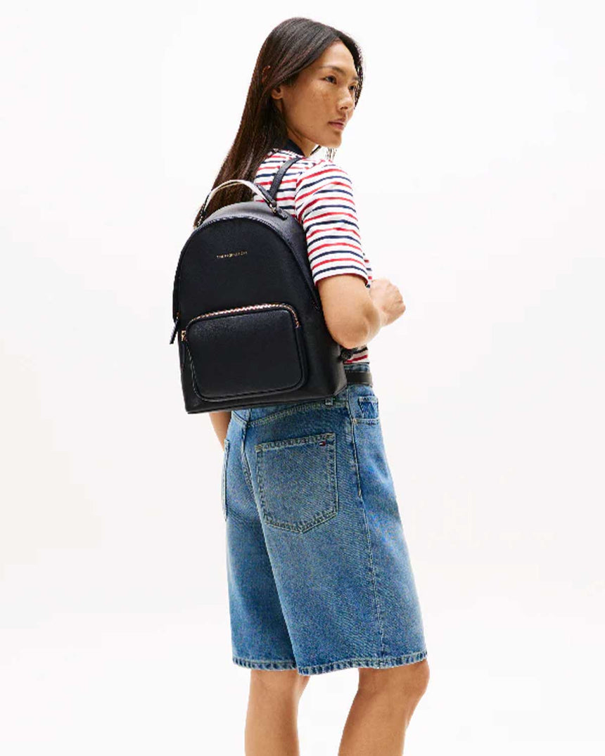 Tommy Hilfiger Logo Bantlı Kadın Sırt Çantası Space Blue Corp