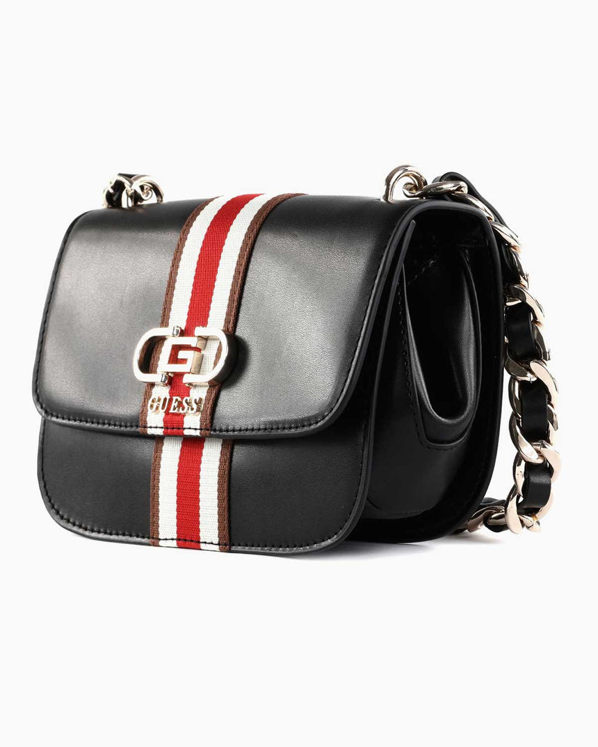 Guess Nelka Crossbody Flap Çapraz Askılı Çanta Black