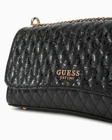 Guess Betula Convertible Flap Zincir Detaylı Parlak Omuz Çantası Black