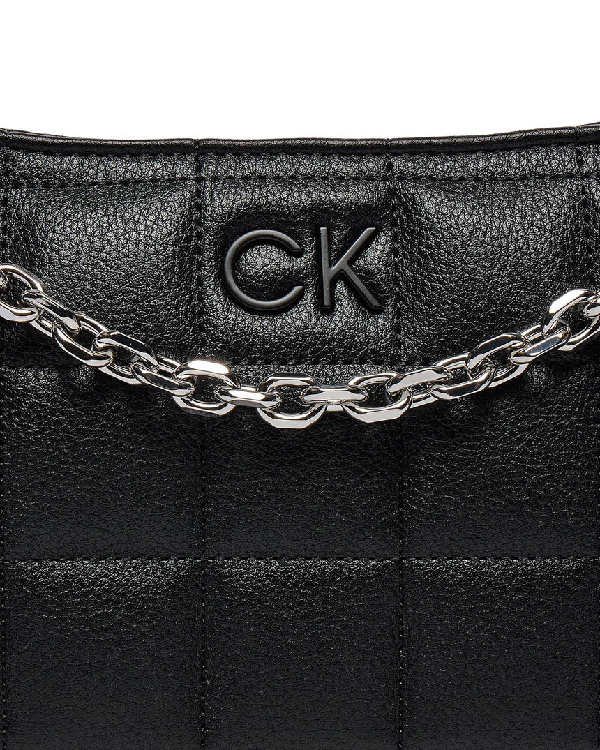 Calvin Klein Square Quilt Chain Omuz Çantası CK Black