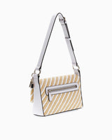 Guess Simona Flap Rafya Omuz Çantası Natural / White