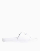 Calvin Klein Slide Rubber Neopren Monogram Slide Terlik Bright White/Oyster Mushroom