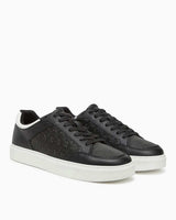 Calvin Klein Düz Taban Monogram Logo Baskılı Erkek Sneaker Ck Black/Bright White Allover
