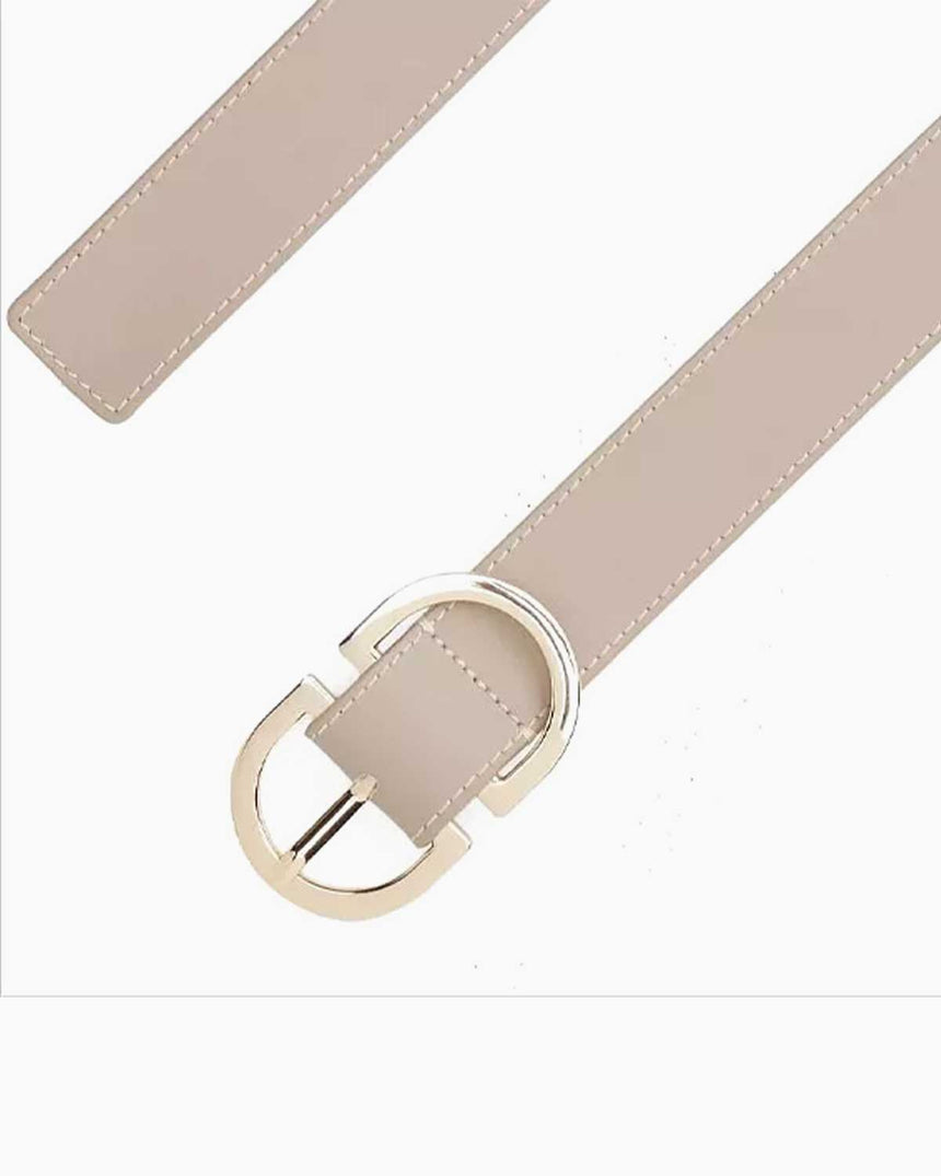 Tommy Hilfiger Feminen Oval 25mm Kadın Kemer Classic Beige