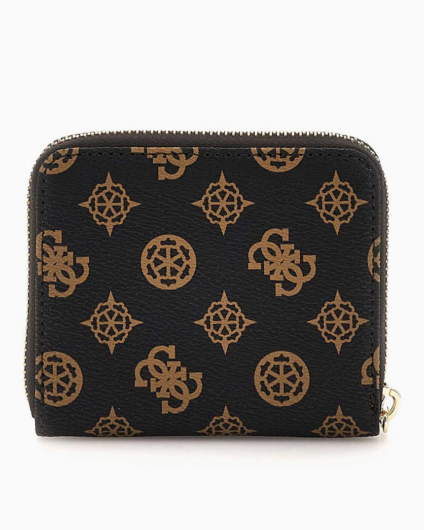 Guess Laurel Logo Baskılı Mini Cüzdan Mocha Logo