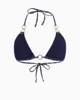 Guess Triangle Bağlamalı Bikini Üstü 4G Rustic Blue Aop