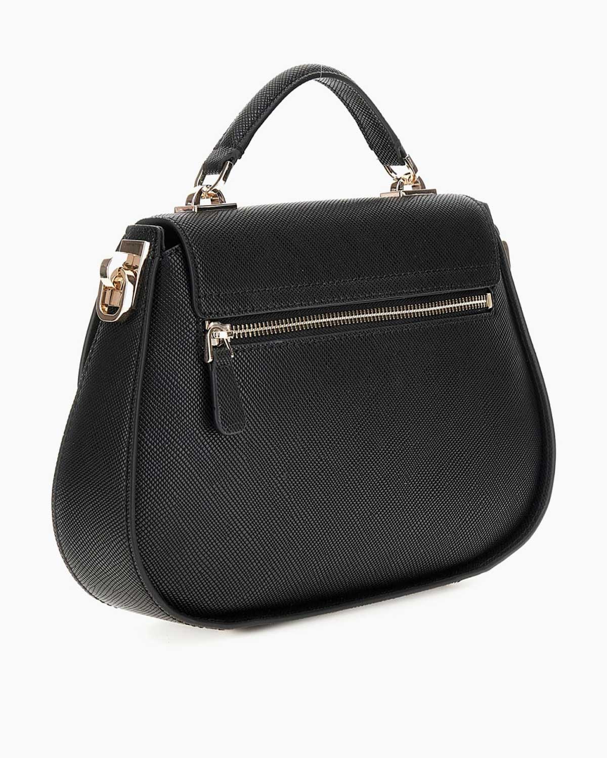 Guess Eco Jazlynn Handle Flap Kapaklı El Çantası Black - ECANTA