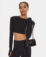 Calvin Klein Convertible Shoulder Zincir Detaylı Omuz Çantası CK Black
