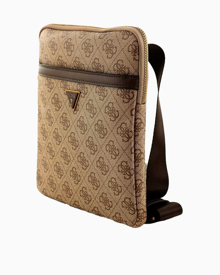 Guess Torino Monogram Logolu Çapraz Askılı Çanta Beige / Brown