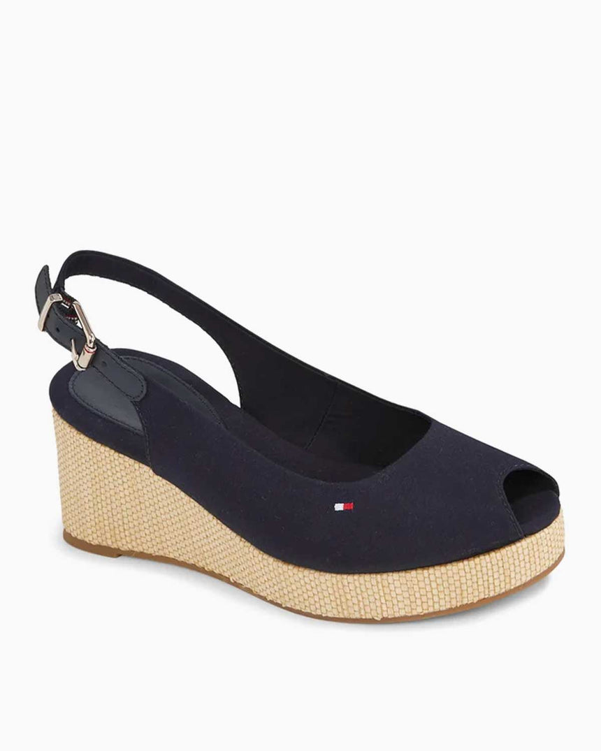 Tommy Hilfiger Iconic Elba Sling Back Wedge Kadın Sandalet Space Blue