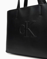 Calvin Klein Kabartmalı Mini Tote Kadın El Çantası Na Black