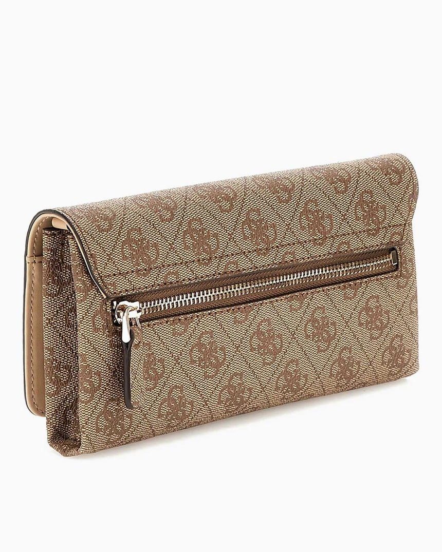 Guess Noelle Satchel Flap Çapraz Askılı Çanta Latte Logo / Brown