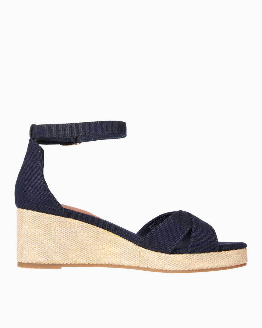 Tommy Hilfiger Flag Criss Cros Wedge Espadrilles Topuklu Sandalet Space Blue