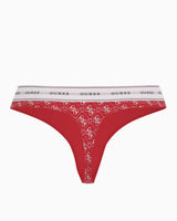 Guess Carrie Thong Monogram Külot Heart Red Aop