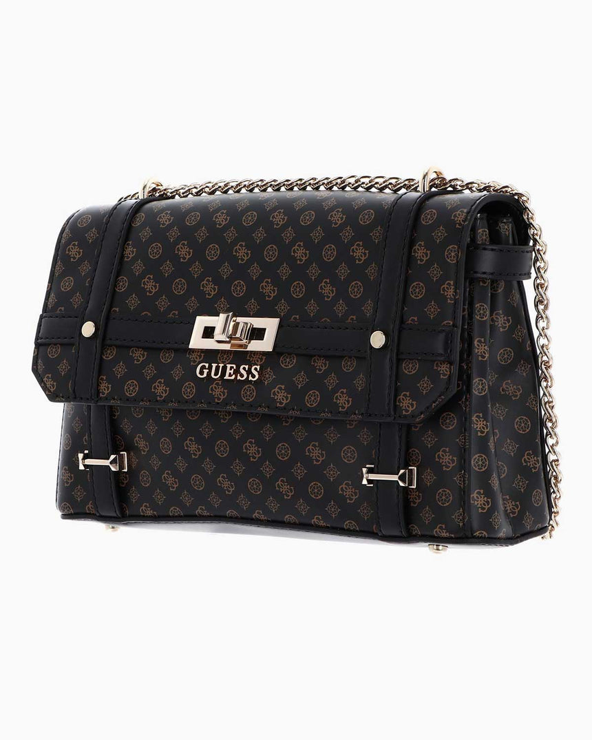 Guess Emilee Zincirli Çapraz Askılı Çanta Mocha Logo