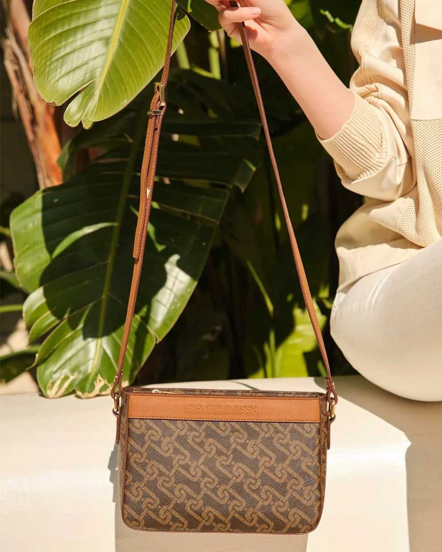 Us Polo Assn Çapraz Askılı Kadın Çantası Kahve-Taba