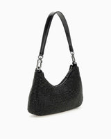 Guess Zalina Flap Taşlı Omuz Çantası Black