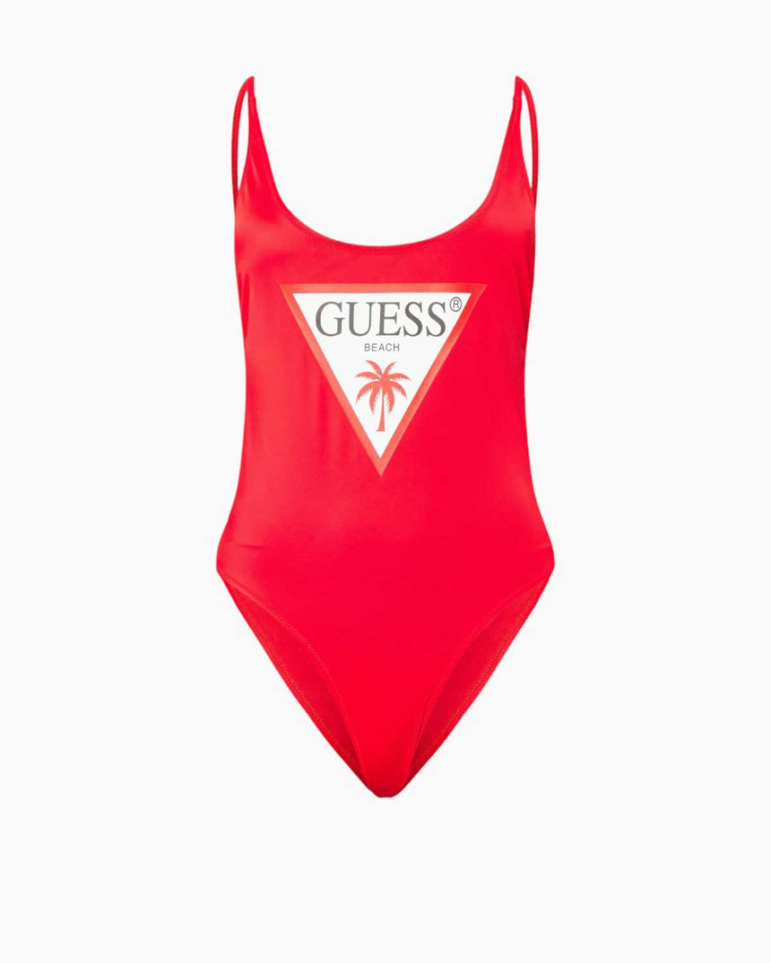 Guess One Piece Logo Detaylı Mayo Cherry Bloom