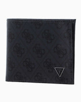 Guess Mito Leather Flat Billfold Monogram Cüzdan Black