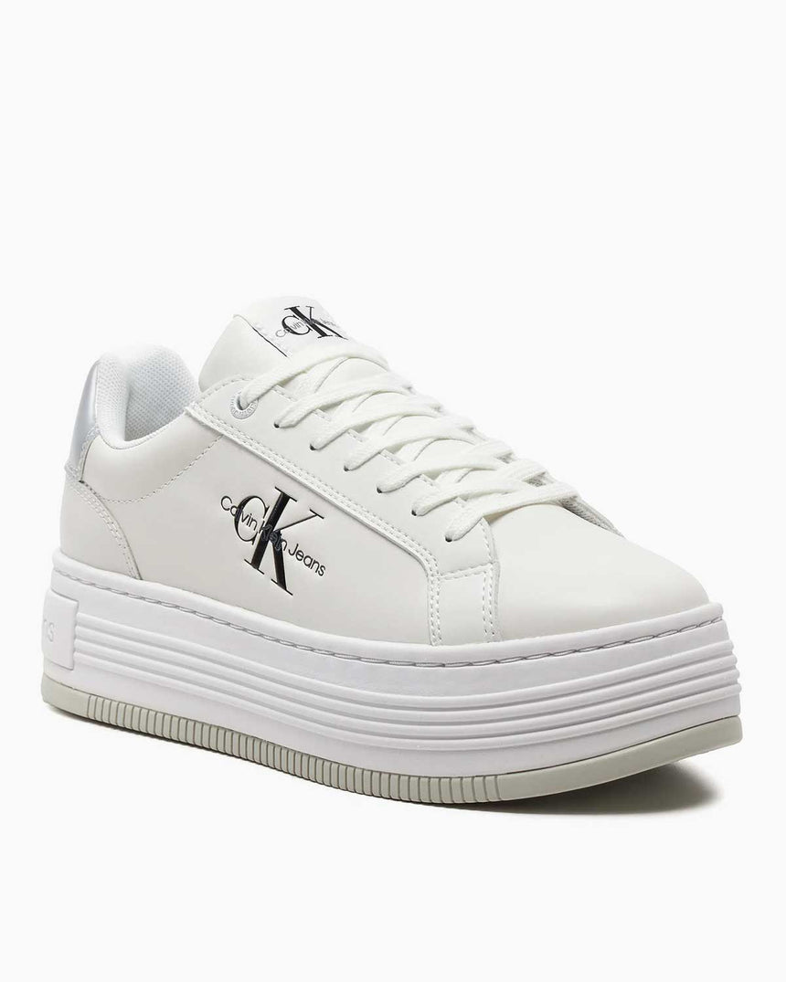 Calvin Klein Bold Platform Low Lace Up Sneakers Bright White/Silver