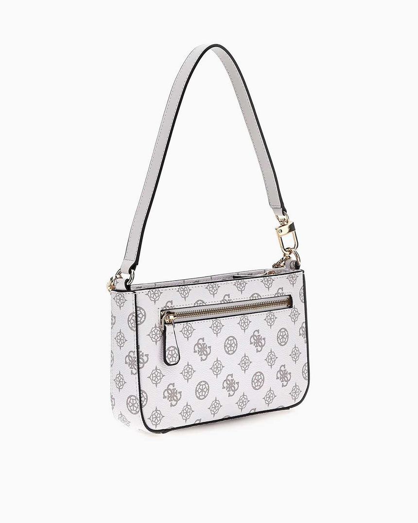 Guess Noelle Zincir Aksesuarlı Omuz Çantası White Logo