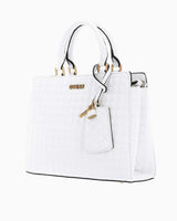 Guess Tia Luxury Satchel El Çantası White