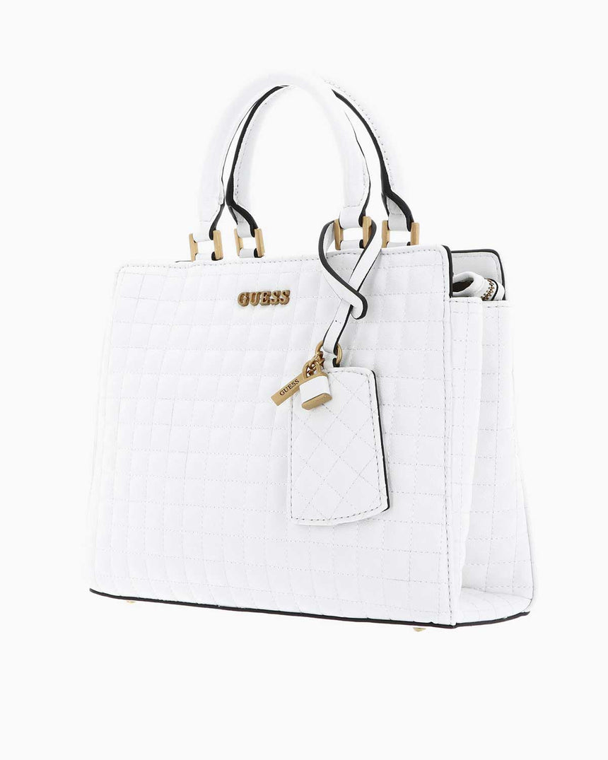 Guess Tia Luxury Satchel El Çantası White