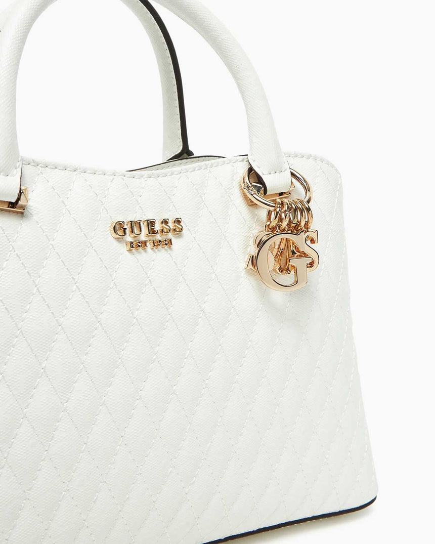 Guess Betula Çift Manyetik Kapaklı Satchel El Çantası White