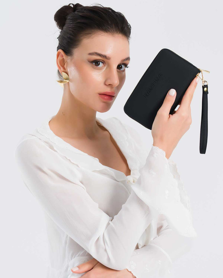 Nautica Ladies Tutma Kulplu Portföy Cüzdan Siyah