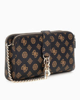 Guess Eco Erica Monogram Baskılı Çapraz Askılı Çanta Mocha Logo