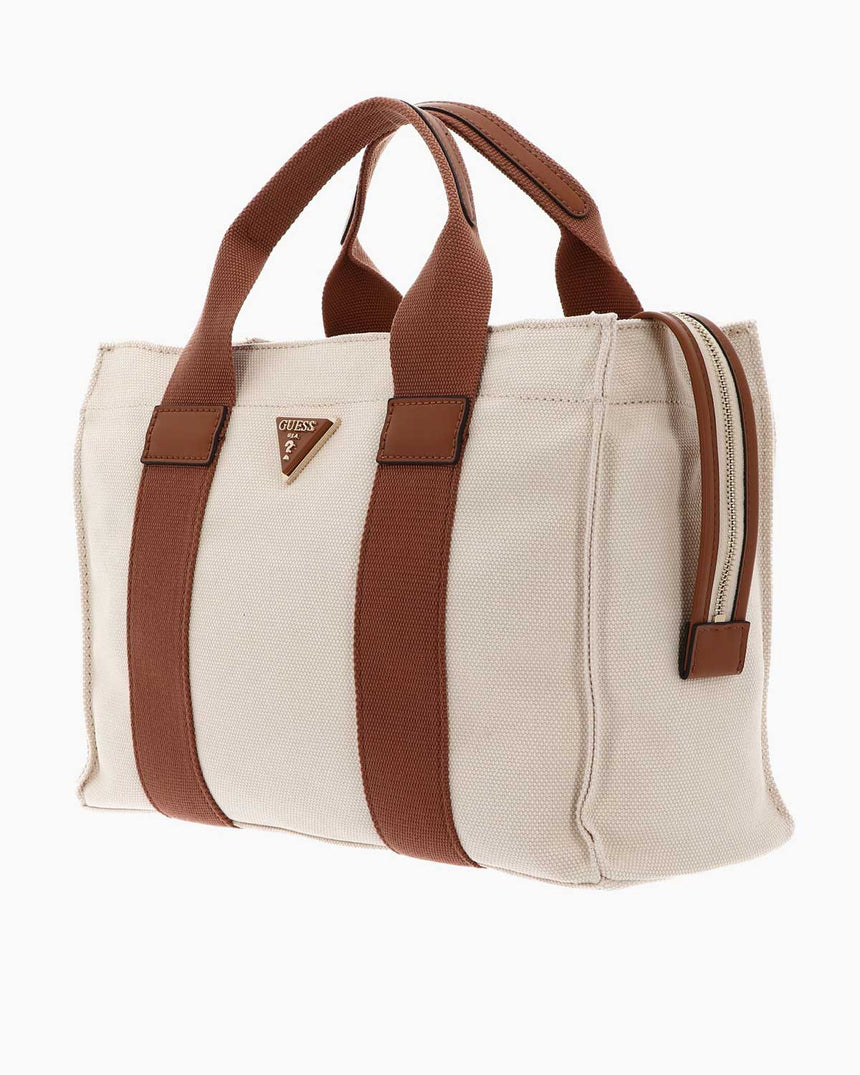 Guess Canvas Small Mini El Çantası Natural Cognac