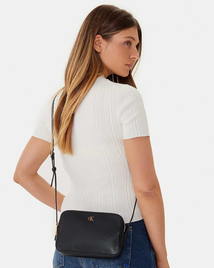 Calvin Klein Kadın Kamera Çantası BLACK / ANTIQUE LIGHT GOLD