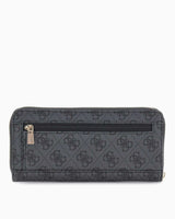 Guess Access Laurel II Büyük Boy Fermuarlı Kadın Cüzdan Coal Logo