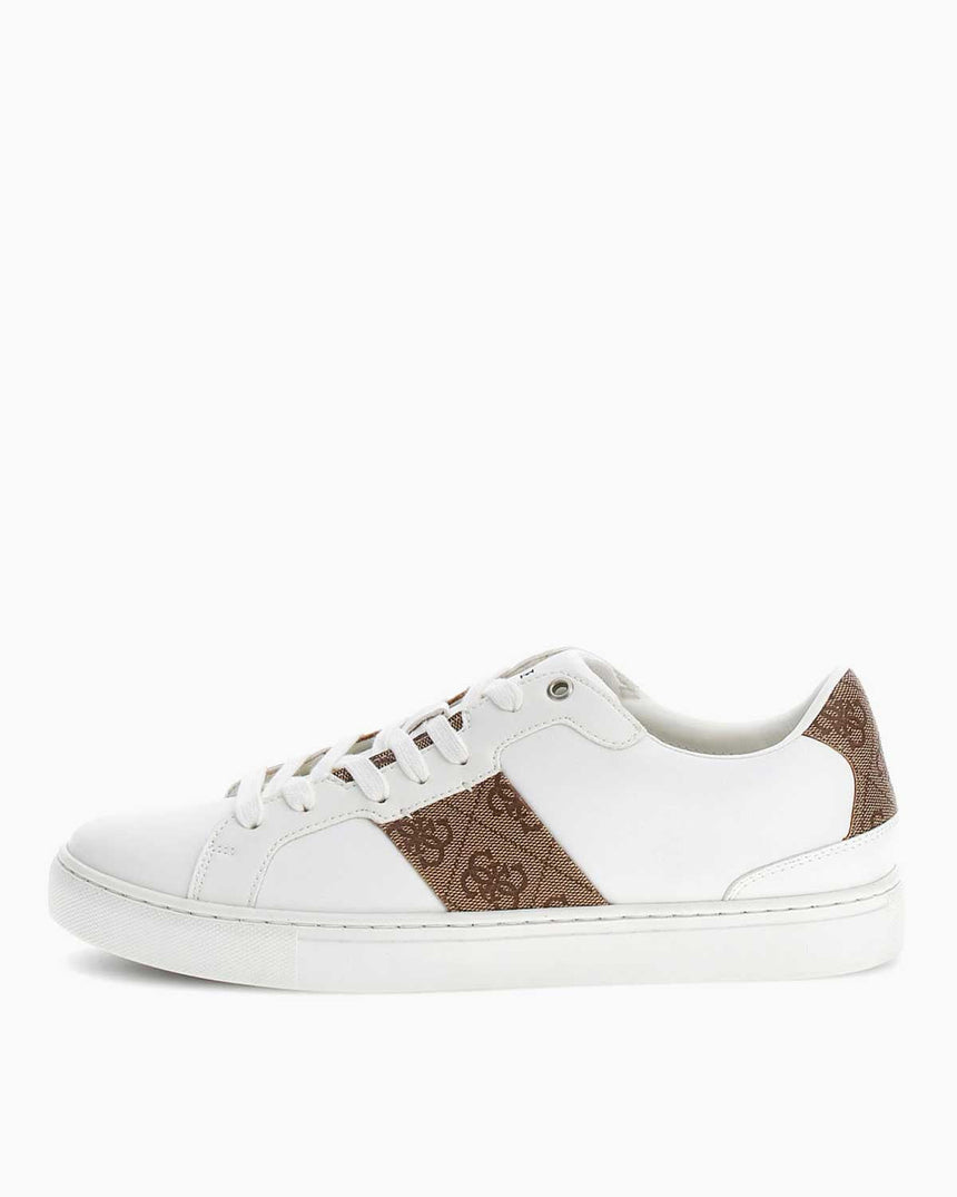 Guess Todi Monogram Detaylı Sneaker White Beige Brown