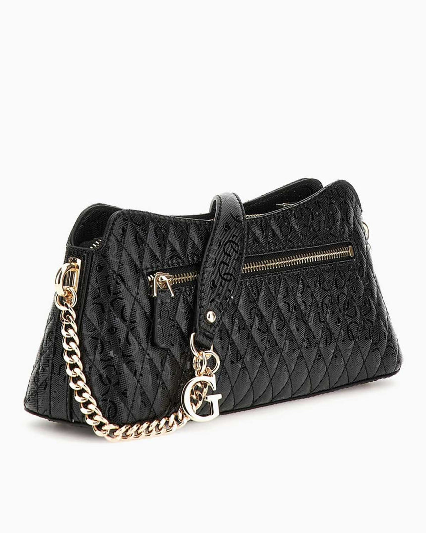 Guess Betula Zincir Detaylı Parlak Omuz Çantası Black