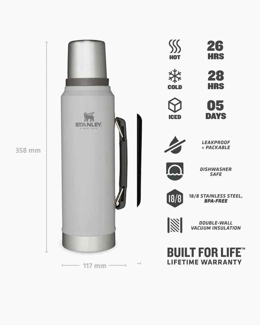 Stanley Efsane Klasik Seri-1 Litre Vakumlu Çelik Termos Ash