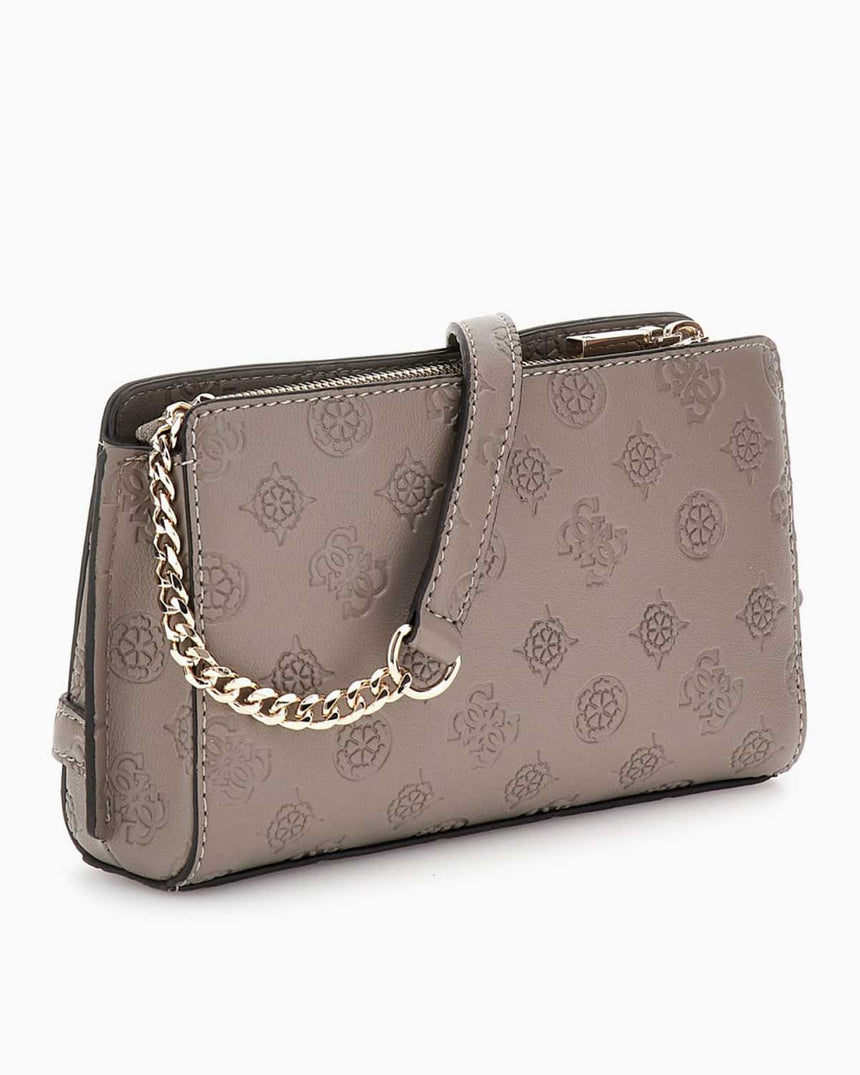 Guess Zarela Zincir Detaylı Çapraz Askılı Çanta Dark Oak