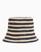 Tommy Hilfiger Yaz Tığ İşi Kadın Balıkçı Şapkası Stripe Space Blue