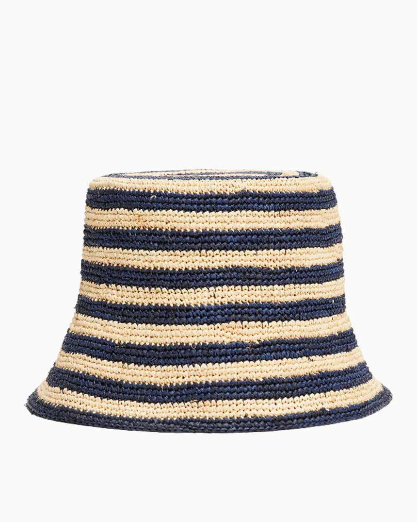 Tommy Hilfiger Yaz Tığ İşi Kadın Balıkçı Şapkası Stripe Space Blue