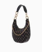 Guess Monogram Desenli Omuz Çantası Mocha Logo