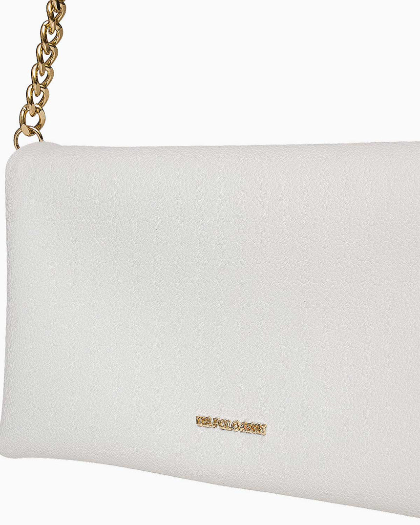 Us Polo Assn Zincir Detaylı Çapraz Askılı Çanta Beyaz