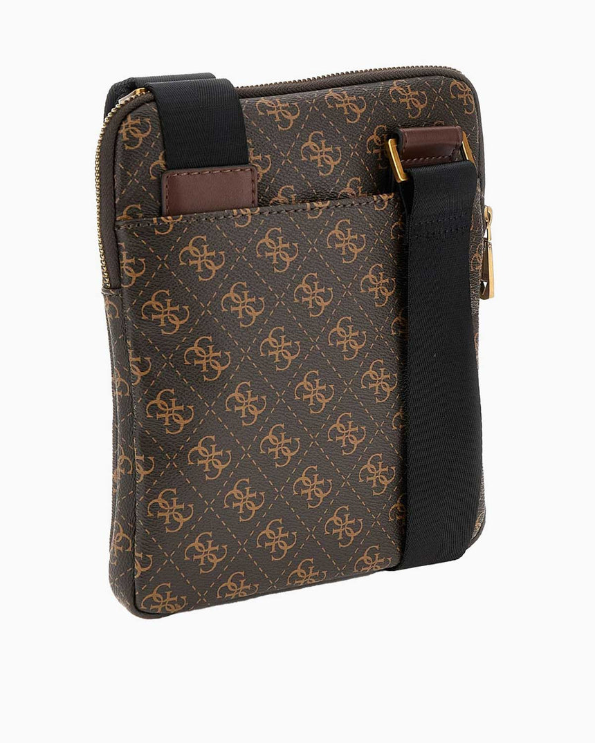 Guess Torino Monogram Logolu Çapraz Askılı Çanta Brown/Ochre