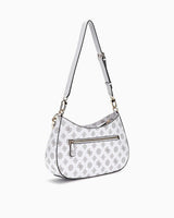 Guess Noelle Monogram Desenli Omuz Çantası White Logo