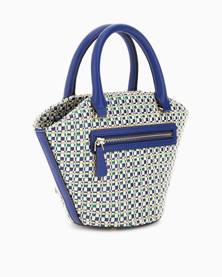 Guess Beauvoir Kapaklı Mini Tote El Çantası Sapphire Multi