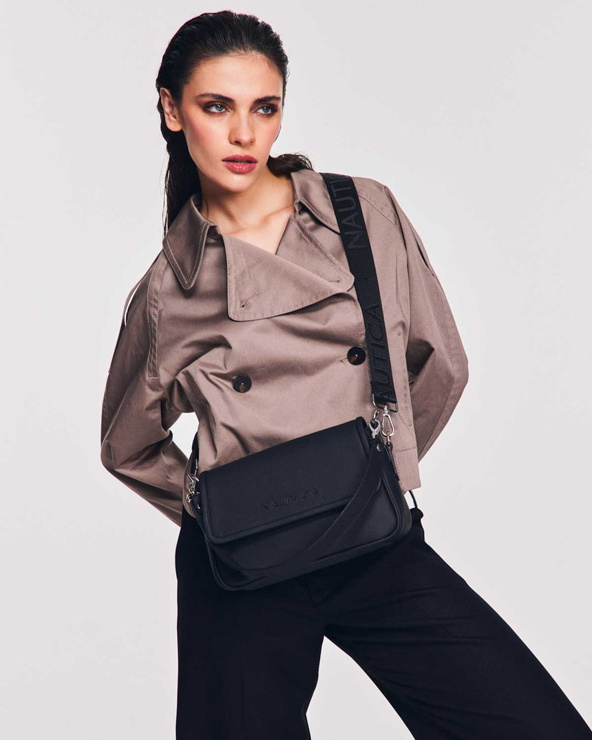 Nautica Ladies Logolu Omuz Çantası Siyah