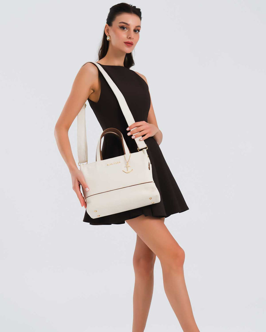 Nautica Ladies Logolu Çapraz Askılı Çanta Bej - Taba