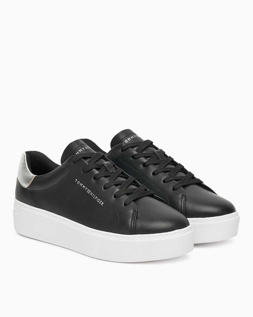 Tommy Hilfiger Seren Platform Tabanlı Kadın Sneaker Black/Silver