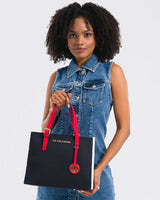 Us Polo Assn Logo Detaylı Aksesuarlı El Çantası Lacivert - Kırmızı