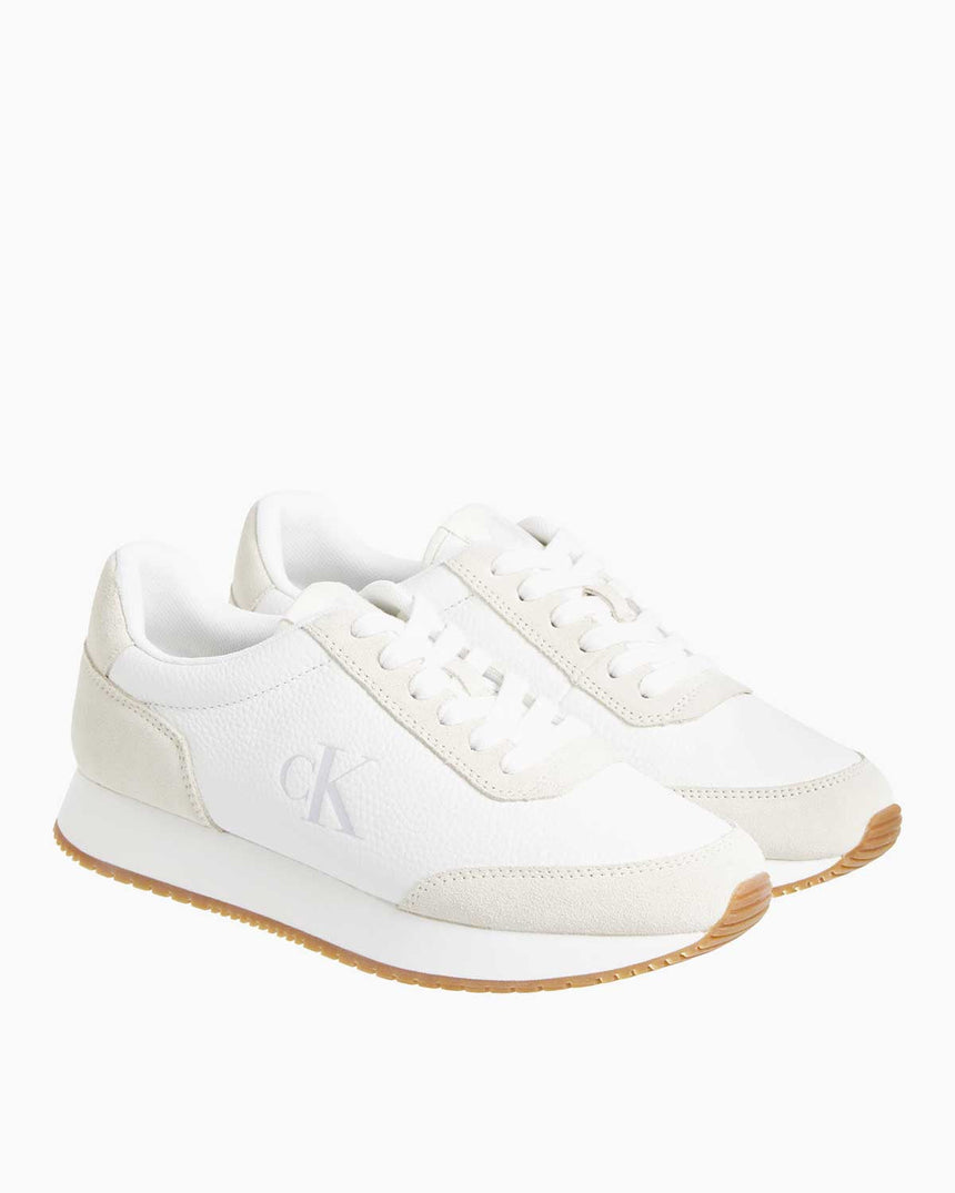 Calvin Klein Runner Lace Up Low Top Sneaker Bright White/Creamy White